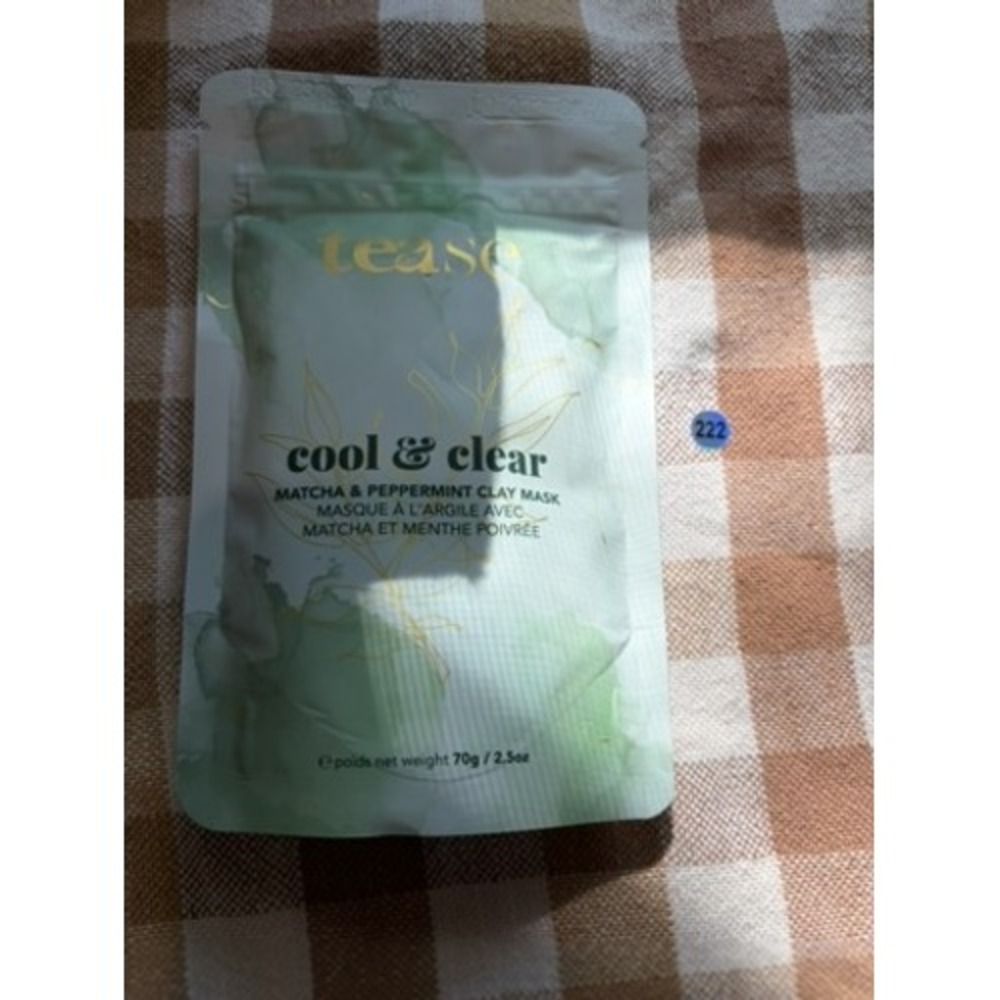 Tease Cool & Clear Matcha & Peppermint Clay Mask 70g 2.5oz Skincare Pouch NEW